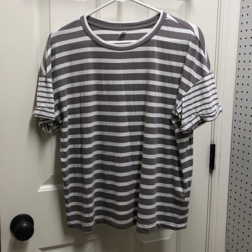 BP gray and white striped tee